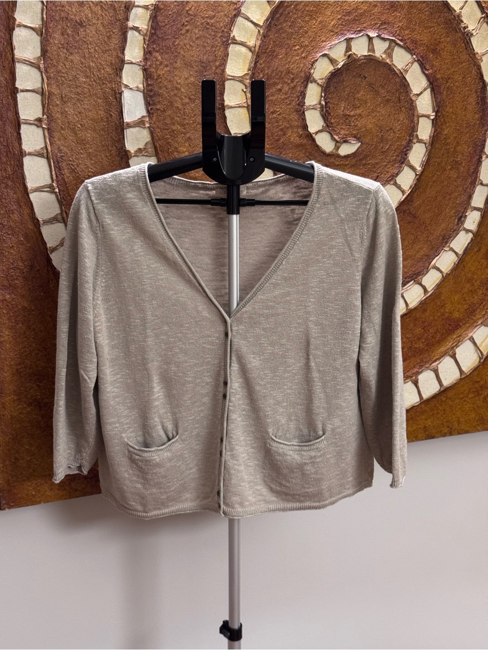 Eileen Fisher Neutral Taupe Knit Top